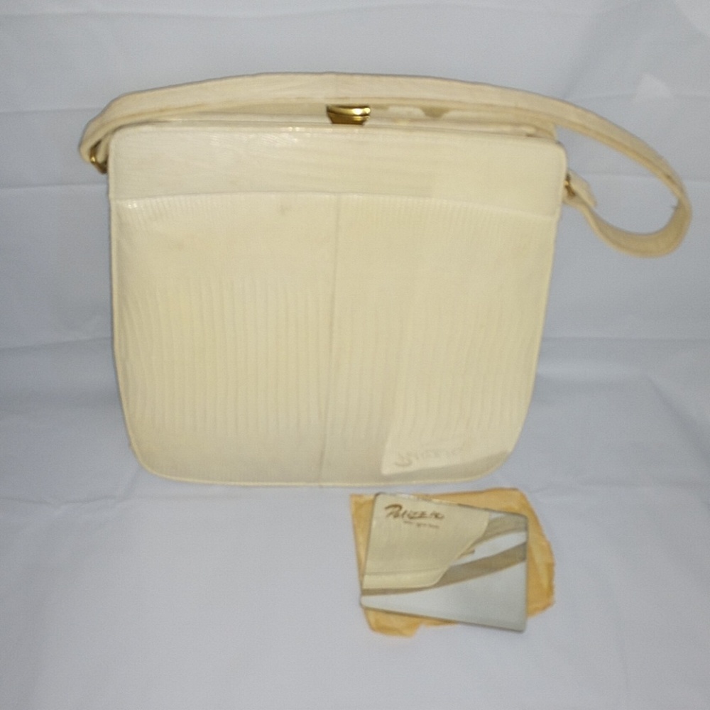 Palazzio Vintage Handbag Mirror Winter White Croc